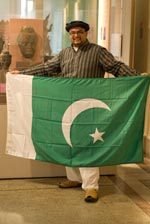 Kashan Ahmed from Pakistan shares aspects of the biggest and most celebrated festival from his part of the world, the Festival of Eid, at this year’s free Peace Around the World event at Penn Museum. Photo: Lauren Hansen-Flaschen.