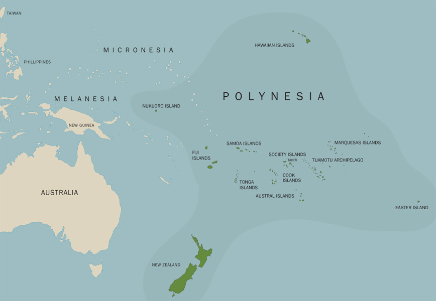 Map of the Polynesian Islands