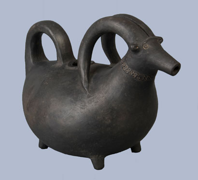 A goat jug from the burial chamber of a royal child excavated in 1956 (Museum of Anatolian Civilizations, Ankara, 12789c. Photographer: Ahmet Remzi Erdogan).