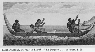 image of men in canoe