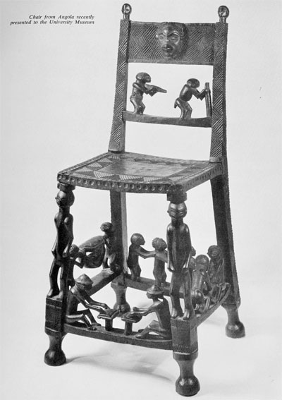 Chair from Angola recently presented to the University Museum.Museum Object Number: 62-3-1
