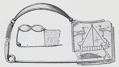 Drawing of two fibulae.