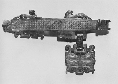 Three piece jade belt hook. Period of the Warring States (about 481-221 B.C.)  