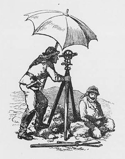 Warm weather surveying by Royal Engineers for the Palestine Exploration Fund.  From C.R. Conder, Heth and Moab, London, 1865.