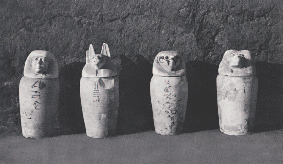 Photo of 4 canopic jars