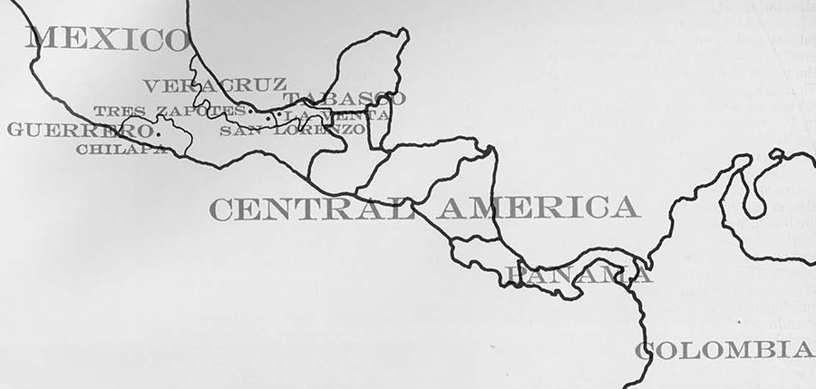 Map of Central America.
