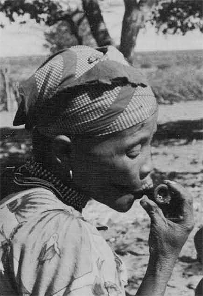 Bushmen women love to smoke.