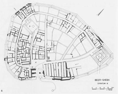 Plan of Beer-sheba Stratum III. Solid areas, existing; open areas, reconstructed.