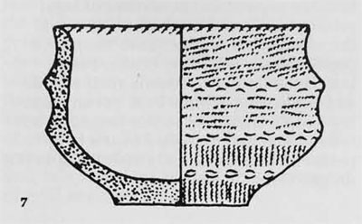 Sketch of cross section and exterior decor of bowl.