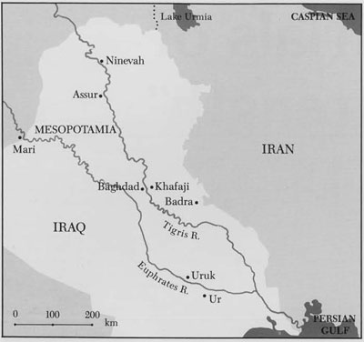 Map of Mesopotamia and surrounding regions.