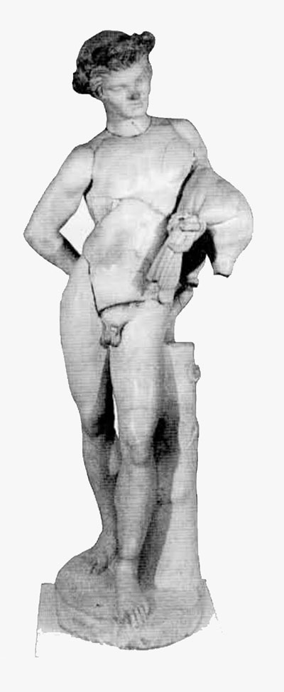Fig. 8. Marble statue of a faun pieced together in modern times from fragments of several individual statues. Museum Object Number: MS3452