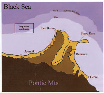 A map of the Sinop penninsula.