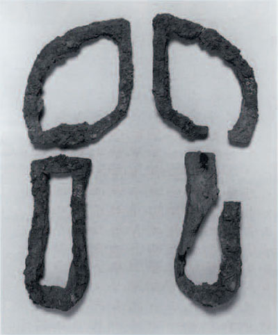 Etruscan iron sandal frames; thick wooden soels would have been attached to the frames. Museum Object Number: MS 1651