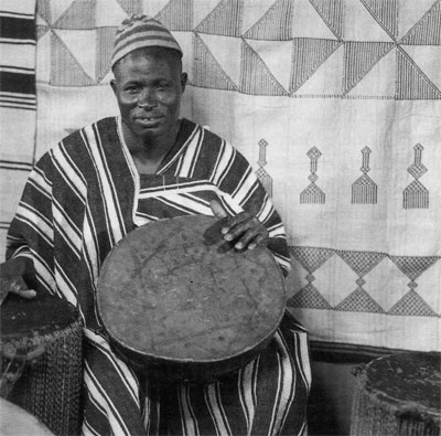 “Abdul Hassan” Portrait of a West African musician on a break from performing at the Penn Museum. Photographed by Reuben Goldberg, ca. 1940.