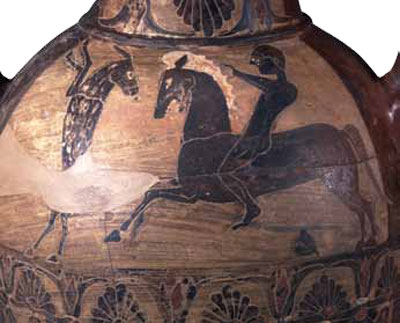  an Etruscan Black Figure amphora (MS 2491) made in the late 6th century BC. 