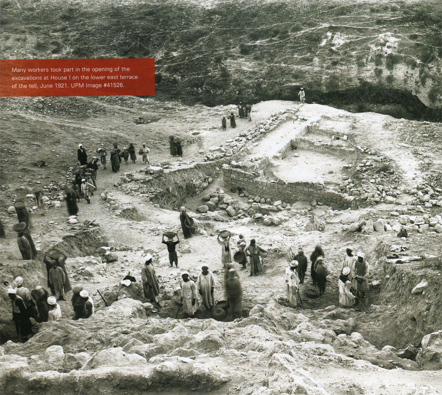 Many workers took part in the opening of the excavations at House I on the lower east terrace of the tell, June 1921.