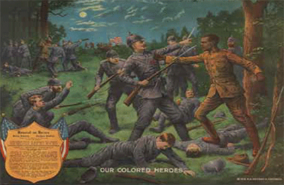 Our Colored Heroes, United States, 1918.  Although the US government used heroes like Henry Johnson in recruiting African Americans, they did not award him any medals for decades.