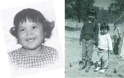  Patty Talahongva at age 2, and with her sister Berni. In the early 1960s, her parents moved to Denver from the reservation so that her father could find employment.