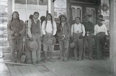 Group of Uncompahgre Utes at Ouray, Utah, 1909. Photo by J. Alden Mason. (UPM image #11549) 