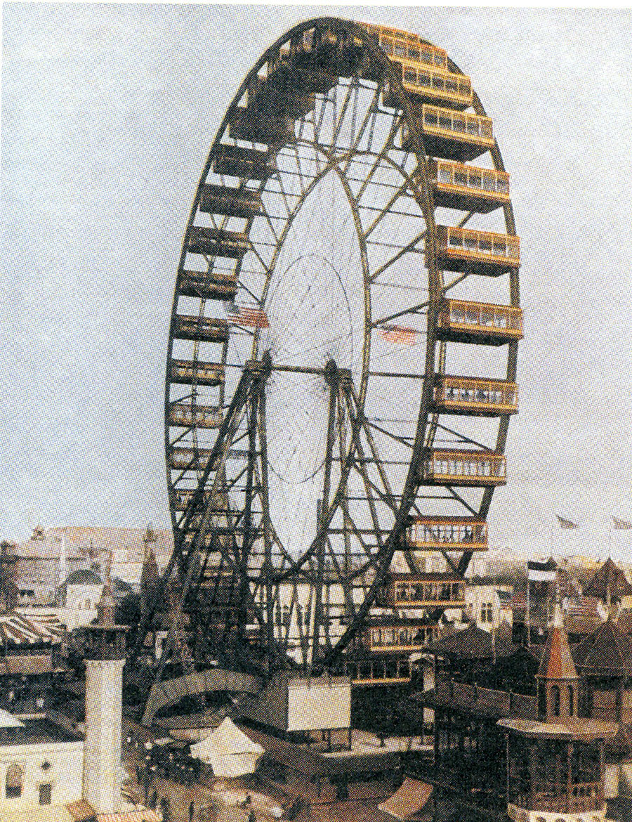 Postcard from the 1893 World’s Columbian Exposition in Chicago, with the world’s first Ferris wheel.