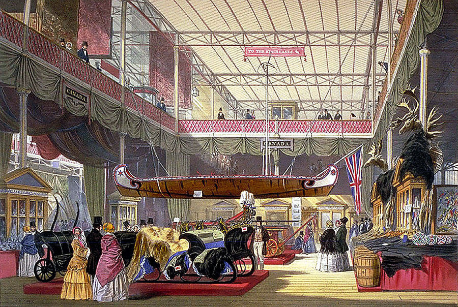 A scene from the Great Exhibition of the Works of Industry of All Nations, also known as The Crystal Palace Exhibition, London 1851.