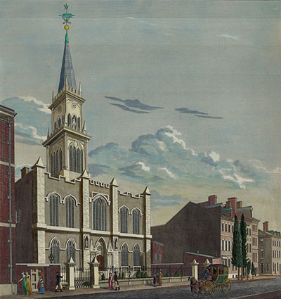 Lithograph of the Masonic Hall in Philadelphia.
