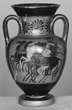 Attic Black Figure Amphora Early 5th century b.c.