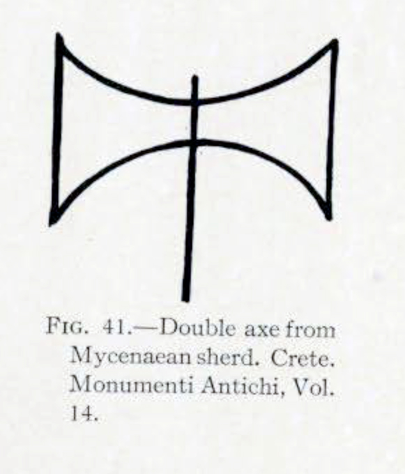 Drawing of a double bit axe with straight blade