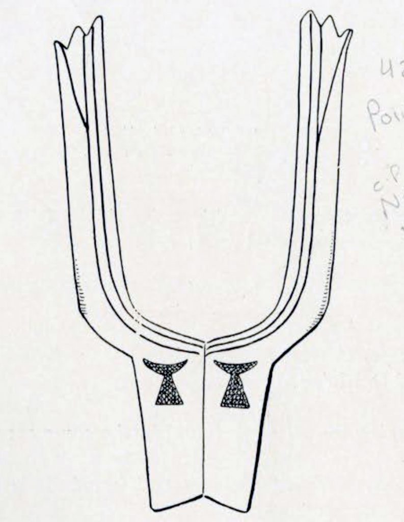 Drawing of a harpoon rest