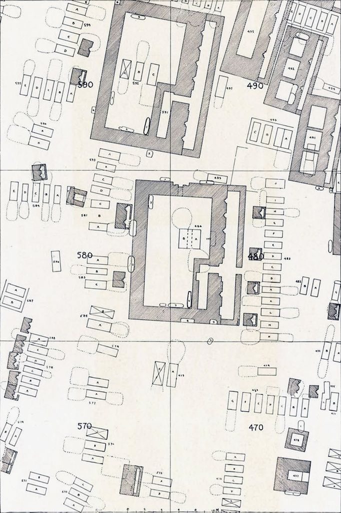 Drawn map of the necropolis of Dendereh