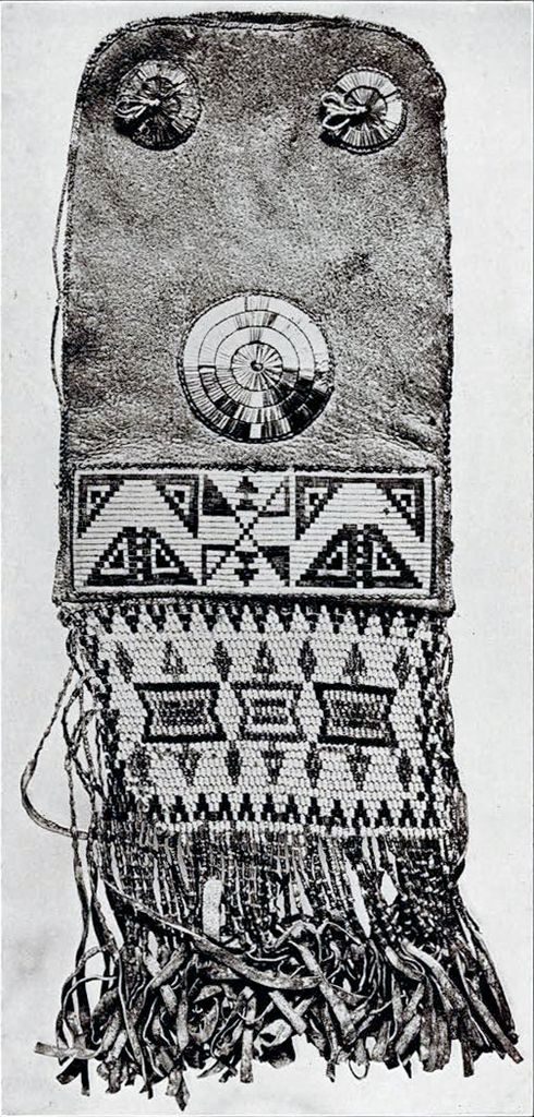 Tobacco pouch with with beading and fringe
