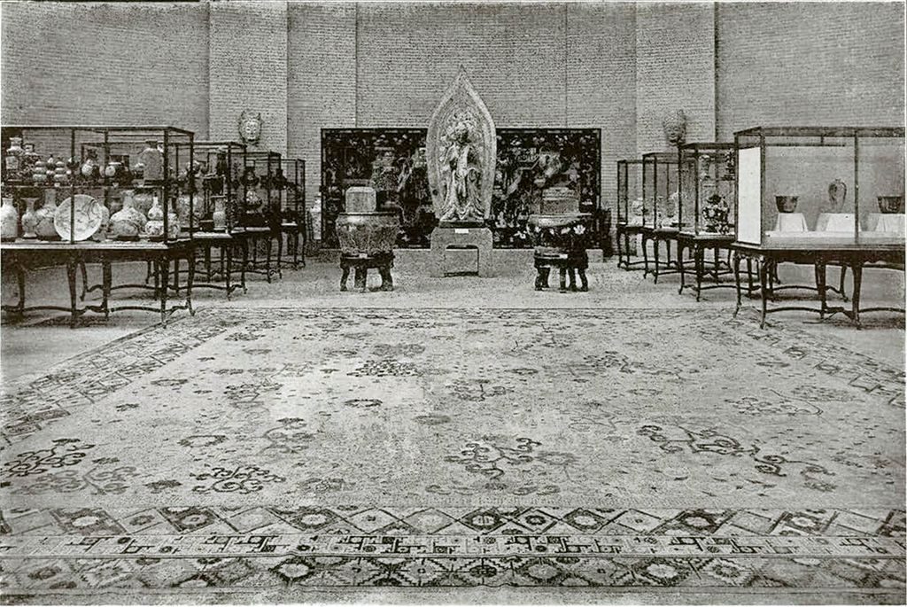 View of Harrison Hall and Chinese art on display