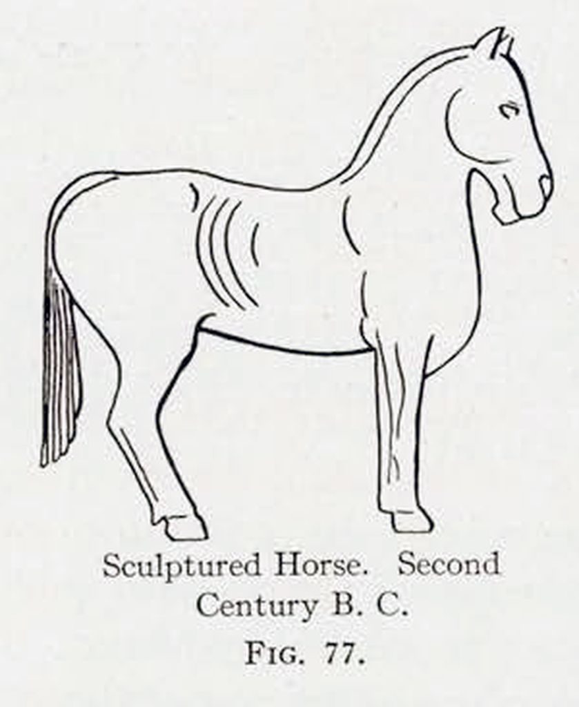 Drawing of a horse sculpture
