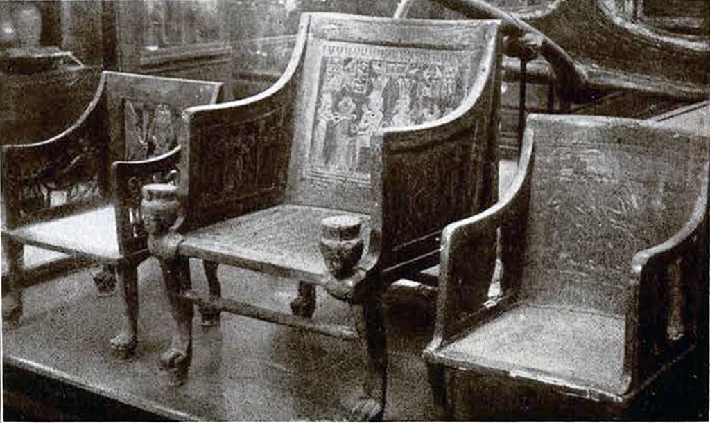 Carved chairs in a museum in Cairo