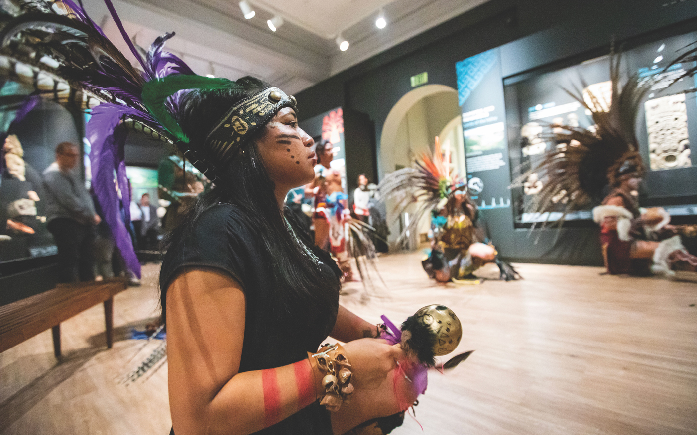 A performer in the Mexico and Central America gallery.