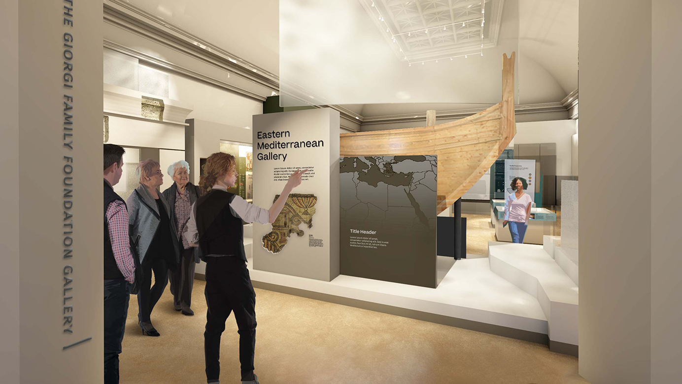 A rendering of the new Eastern Mediterranean Gallery at the Penn Museum