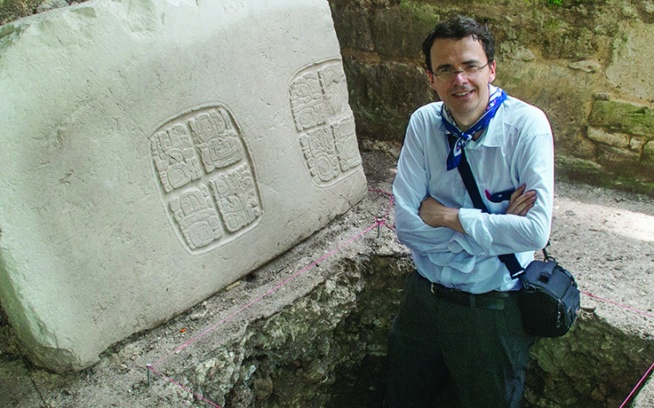 Simon Martin at an excavation site