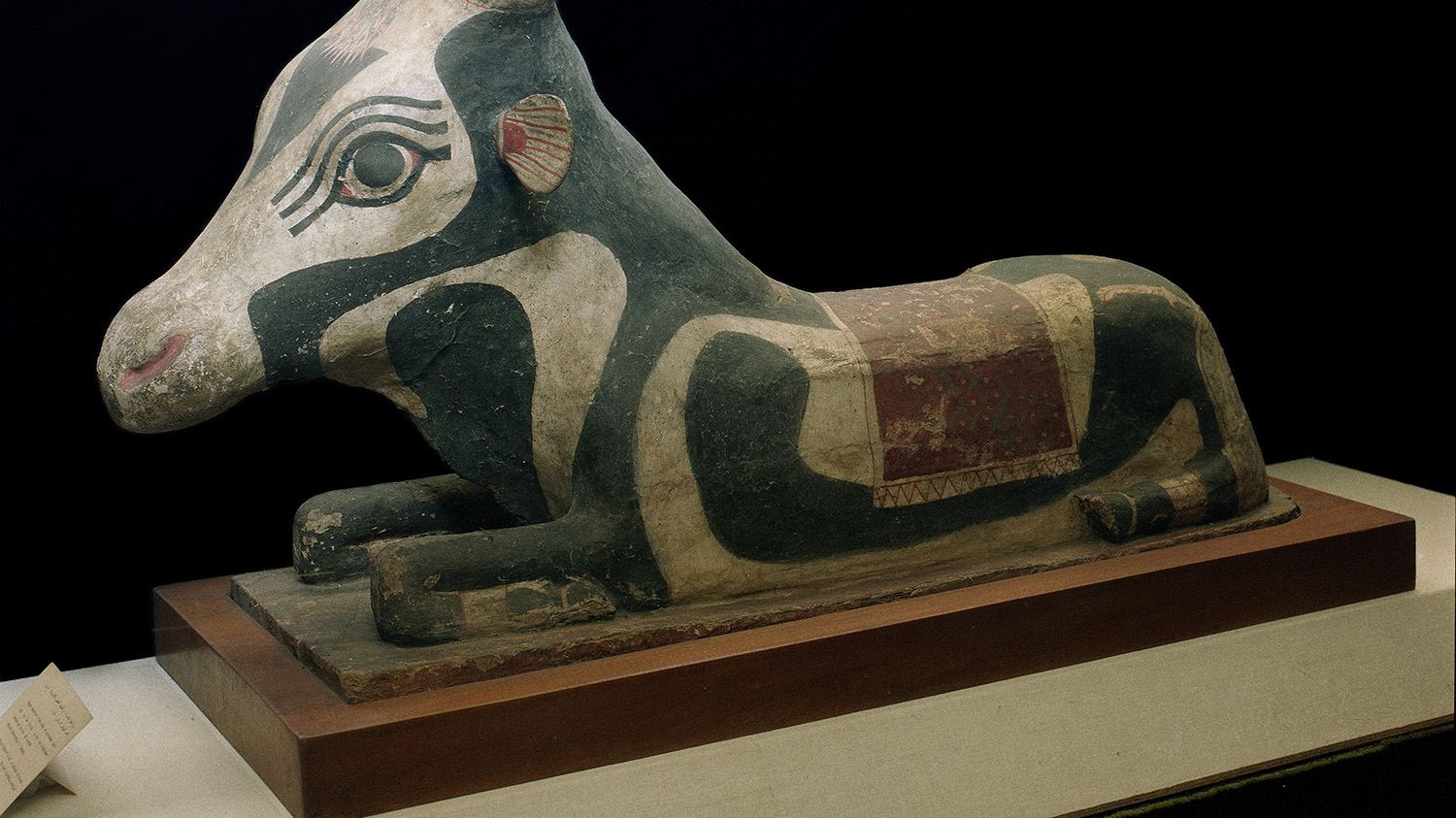 Painted mummy of a cow.