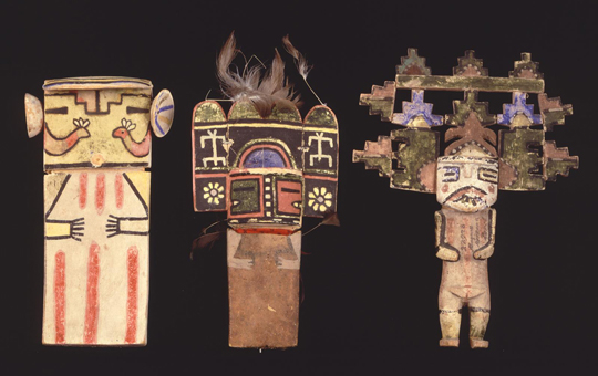 three native north american dolls