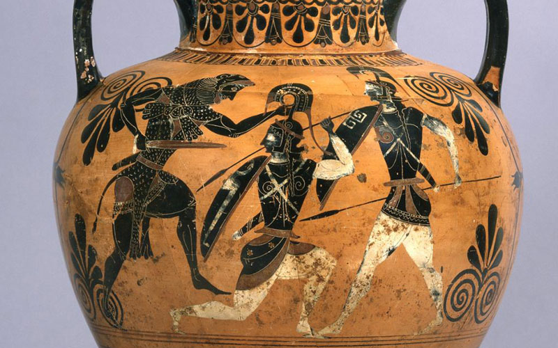 A Greek vase.