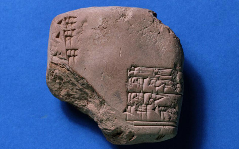 A cuneiform tablet.