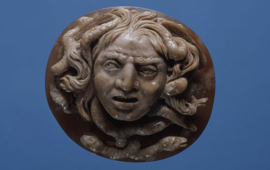Gem carved into the shape of Medusa's head.