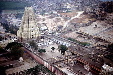 Arial view of Virupaksha temple complex