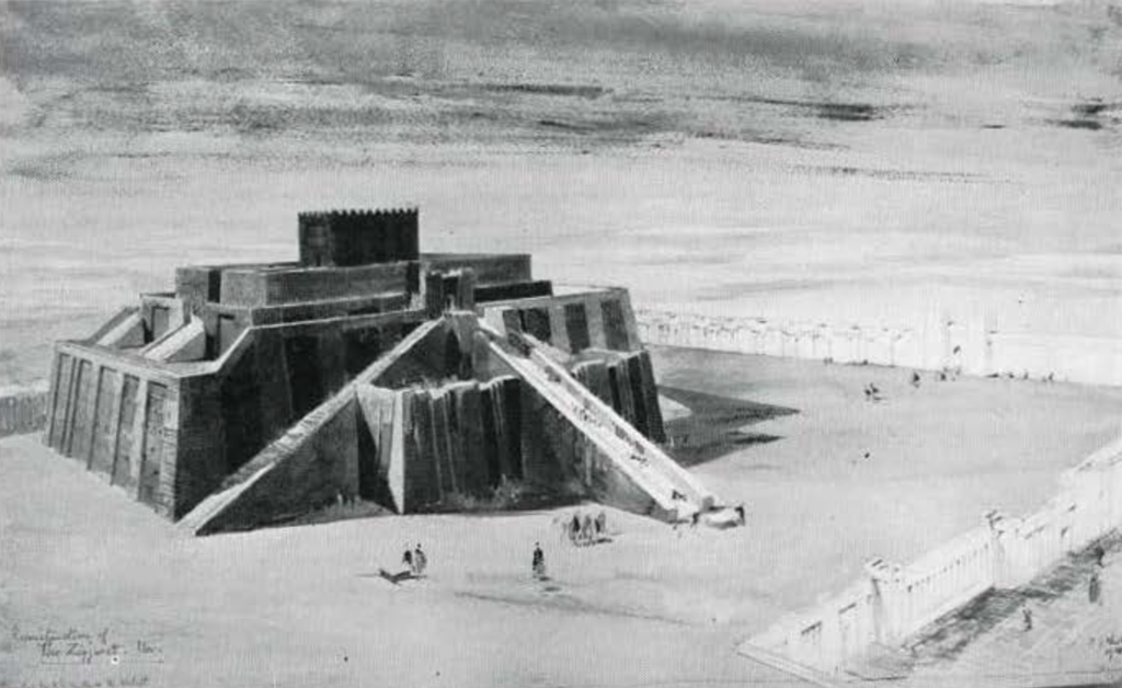 Drawn reconstruction of the massive Ziggurat