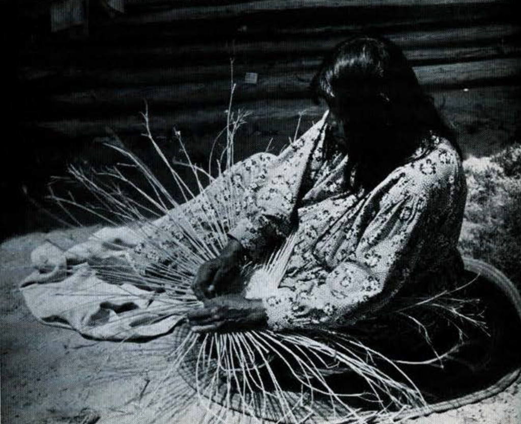 Lina Iditicava making a basket.