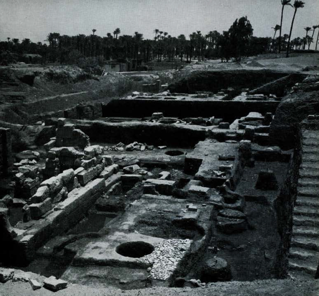 Excavated temple court.