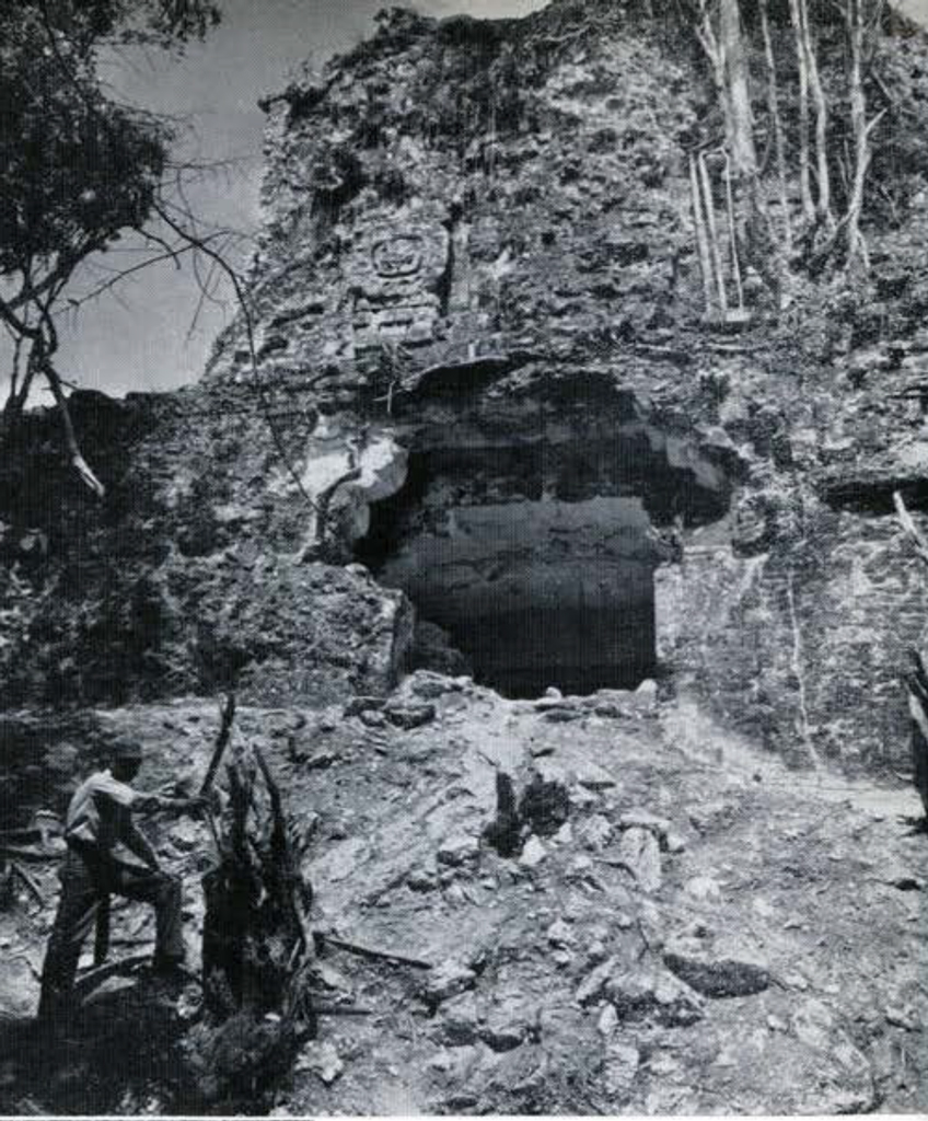 A cleared away entrance to the temple.