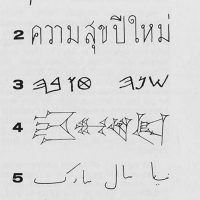 Happy new year written in different languages.