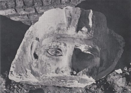 Photo of statue head.