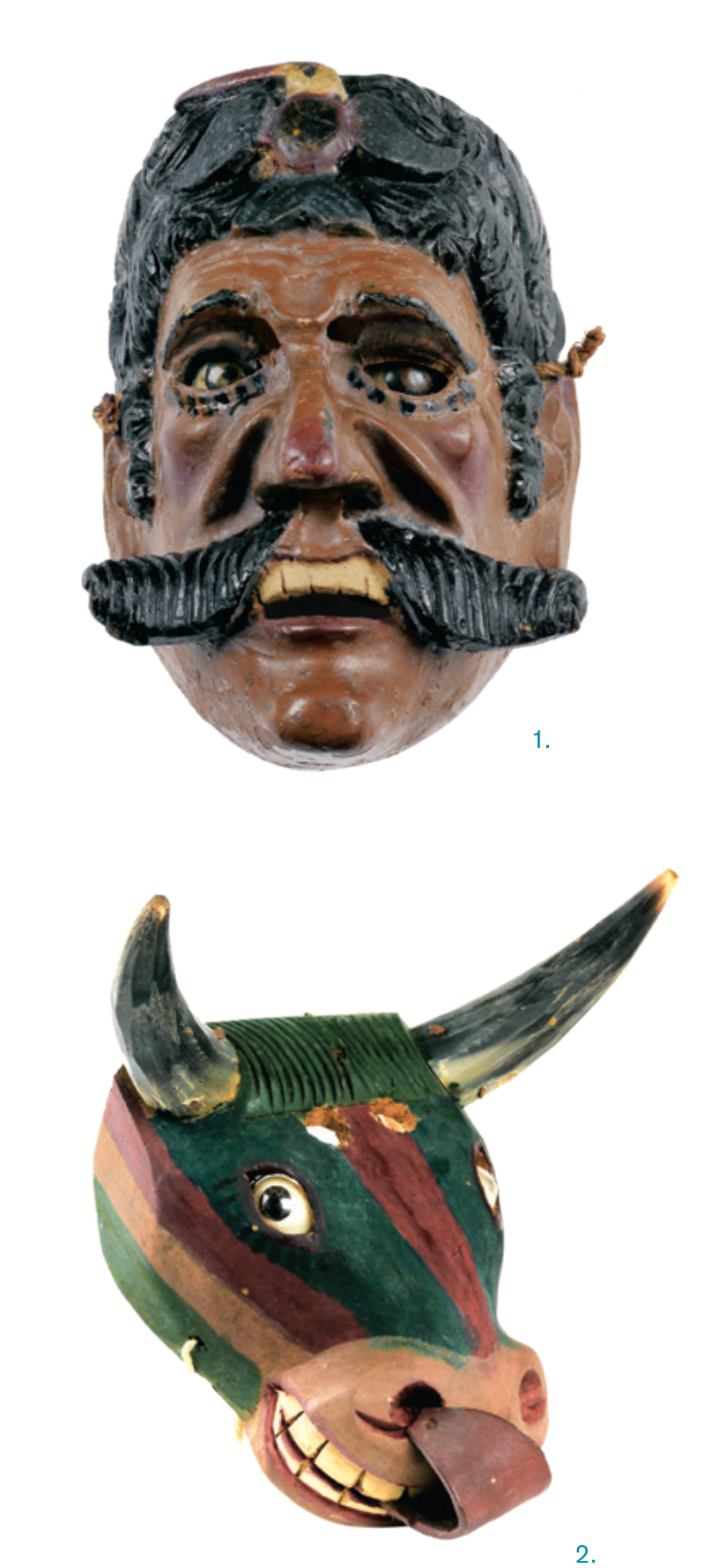 Two painted masks from Central America